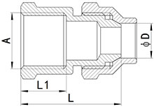 Unión abocardada hembra, HS310-002