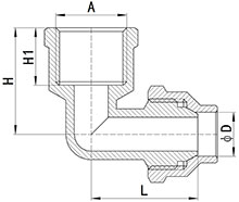 Codo abocardado hembra, HS310-005