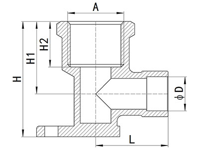 Codo de alimentación final (placa de pared), HS340-005