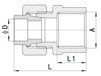 Conector de union recta hembra, HS340-006