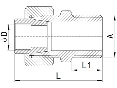 Conector de union recta macho, HS340-007