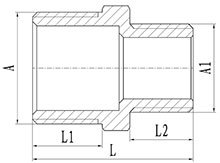 Niple de reducción hexagonal de latón, HS330-003