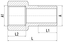 Extensión de latón M&F, HS330-005