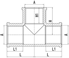 Tee de latón, HS330-008