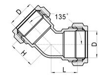 Codo de 45 grados, HS100-020