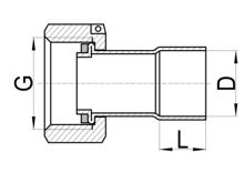 Conector loco recto con agujero C×FI, HS110-013