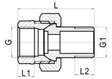 Unión metálica recta M×F (Trabajos ligeros), HS190-015