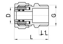 Acoplador  macho recto C×MI, HS210-004