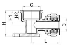 Codo con placa de pared C×FI, HS210-008