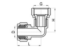 Codo con tuerca giratoria, HS230-012