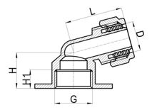 Codo con placa de pared 105°, HS230-013