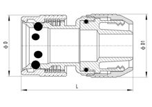 Conector de manguera sin tope (6 bolas de acero), HS320-011