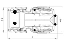 Conector de manguera con tope (3 bolas de acero), HS320-012