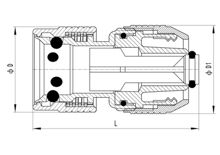 Conector de manguera con tope (6 bolas de acero), HS320-013